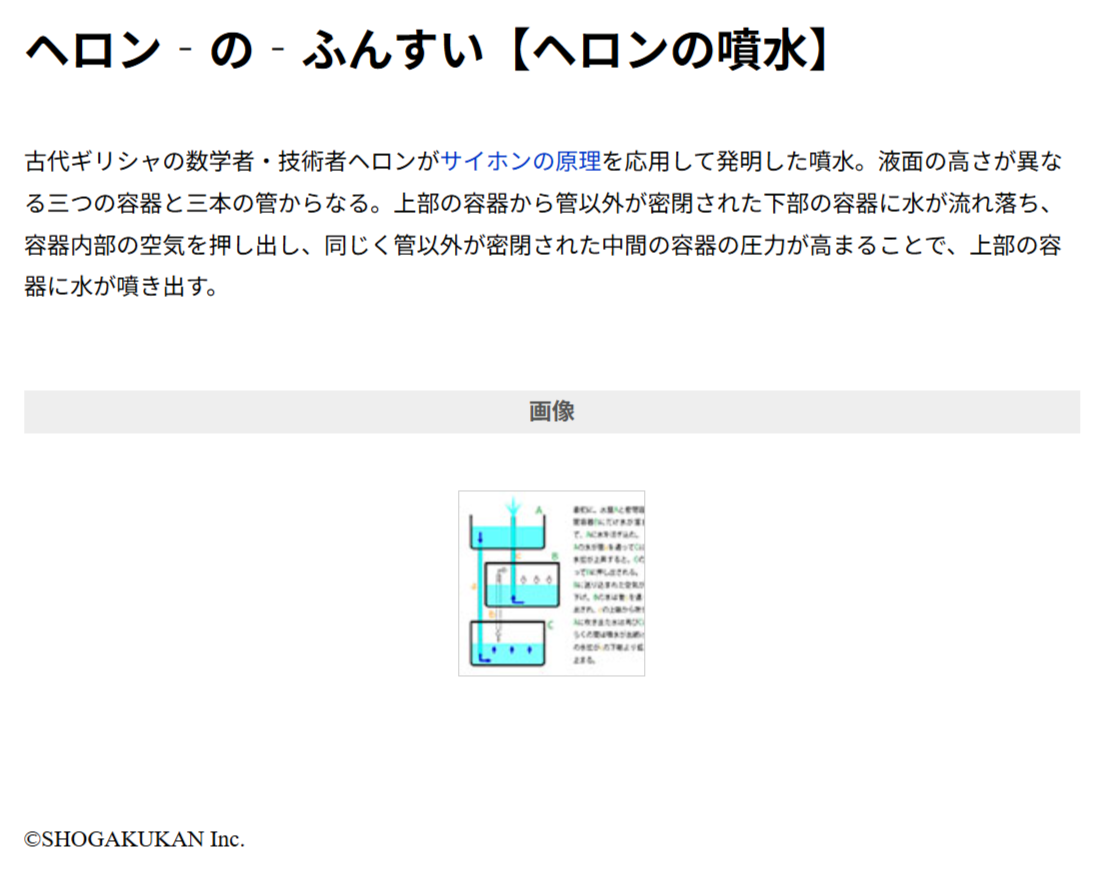 「ヘロンの噴水」本文画面